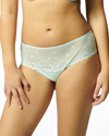 Simone Perele Delice Floral-embroidered Boyshorts In Sea Green