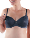 Cache Coeur Gloss Underwire Maternity/nursing Bra In Slate Blue
