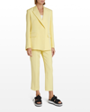 Chloé Buttonless Pure Silk Blazer With Peak Lapel In Radiant Yellow