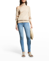 L Agence Easton Cold-shoulder Sweater In Biscuit
