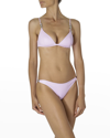 Stella Mccartney Chain Link Triangle Bikini Top In Orchid