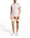 Rodd & Gunn Kirkwood Cotton Poplin Geo Print Sports Fit Button Down Shirt In Sunset