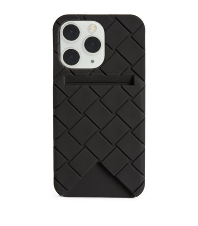 Bottega Veneta Intrecciato Iphone Case In Black