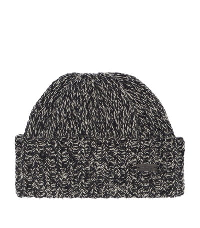 Saint Laurent Knitted Cashmere Beanie In Black