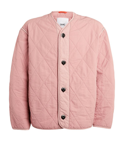 Oamc Quilted Button-up Jacket In Pink