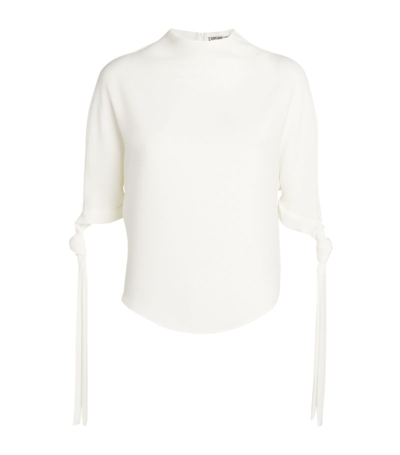 Edeline Lee Funnel-neck Pedernal Blouse In White