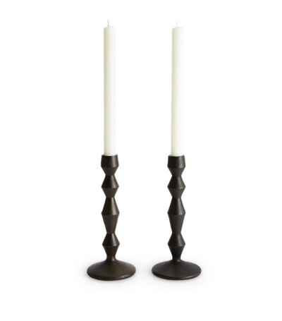 Soho Home Gigi Forged Metal Large Candleholder In Black