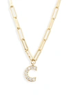 Nadri Pavé Initial Pendant Necklace In Gold C