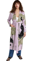 Hayley Menzies Prowling Panther Cotton Jacquard Duster Cardigan In Lilac