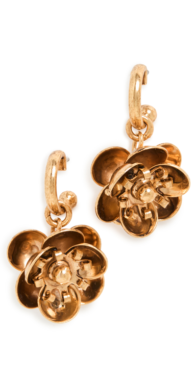 Jennifer Behr Winnie 18k Goldplated Flower Drop Earrings
