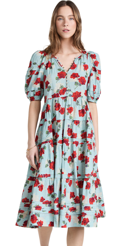 the great pleated ravine dress THE GREAT. | Dresses | The Great Pleated Ravine Dress In Western Rose Print