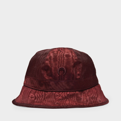 Marine Serre Embroidered Moire Bell Bucket Hat In Brown
