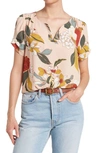 Daniel Rainn Pinch Sleeve Blouse In K988 Blush
