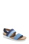 Munro 'pisces' Sandal In Blue Nubuck Leather