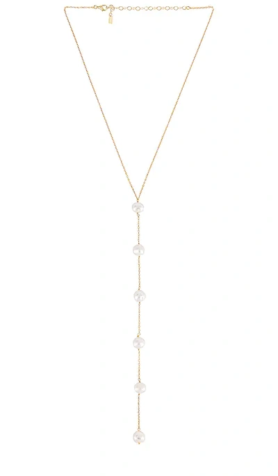 Adinas Jewels Multi Pearl Lariat Necklace In Pearl White