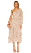 Ulla Johnson Hazel One-shoulder Tiered Dress In Cream
