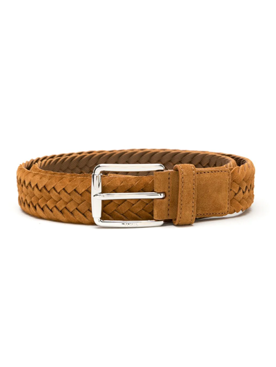 Tod's Interwoven Leather Belt In Brown