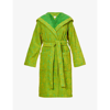 Bottega Veneta Intreccio Jacquard Cotton Terry Bathrobe In Parakeet Kiwi