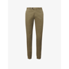 Ralph Lauren Purple Label Eaton Slim-fit Tapered Stretch Cotton Trousers In Fall Sage