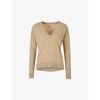 Zadig & Voltaire Vivi Patch V-neck Cashmere Jumper In Oatmeal