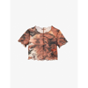 Heron Preston Camo Mesh Cropped Tank Top In Brown No Color