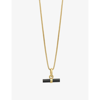 RACHEL JACKSON RACHEL JACKSON WOMEN'S GOLD MINI T-BAR 22CT GOLD-PLATED STERLING SILVER AND ONYX NECKLACE,55359666