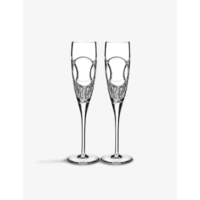 Waterford Love Wedding Vows Crystal Champagne Flutes Set Of Two In Clear