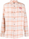 Diesel Logo-patch Patterned Shirt In Orange
