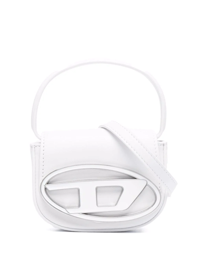 Diesel 1dr Xs Leather Crossbody Bag In White