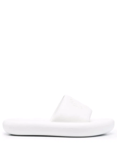 Stella Mccartney 35mm Air Slide Padded Faux Leather Flats In White
