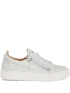 Giuseppe Zanotti Frankie Monogram Low-top Sneakers In Grey