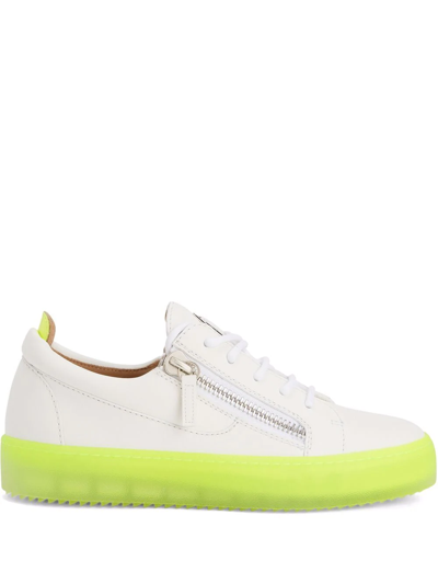 Giuseppe Zanotti Gail Contrast-sole Leather Sneakers In White