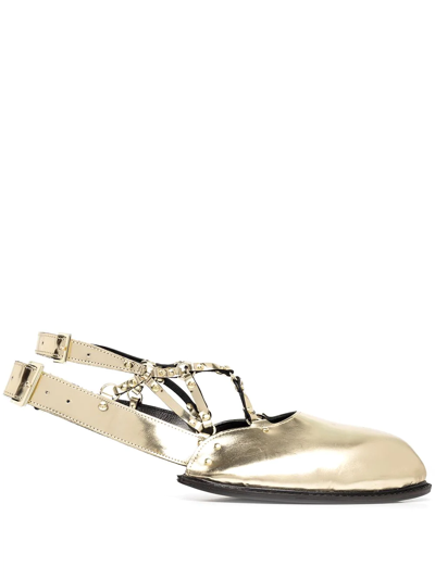 Comme Des Garçons Toe-strap Shoe Add-on In Gold