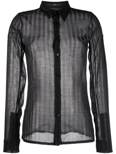 Sapio Embroidered Fabric Shirt - Atterley In Black