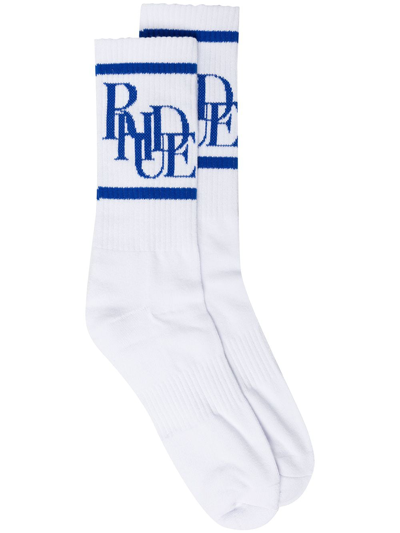 Rhude Logo-print Socks In White