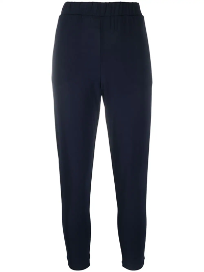 Le Tricot Perugia Cropped Slim-fit Trousers In Blue