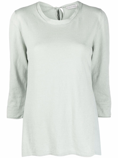 Le Tricot Perugia Round Neck Long-sleeved T-shirt In Green