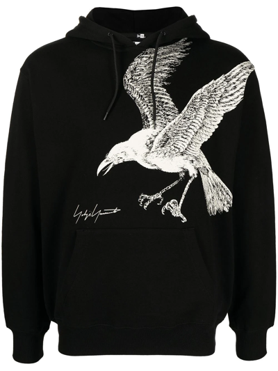 Yohji Yamamoto X New Era Eagle-print Pullover Hoodie In Black