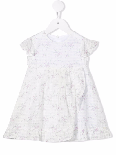 Tartine Et Chocolat Babies' Floral-print Ruffled Dress In White