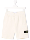 Stone Island Side Logo-patch Shorts In Neutrals