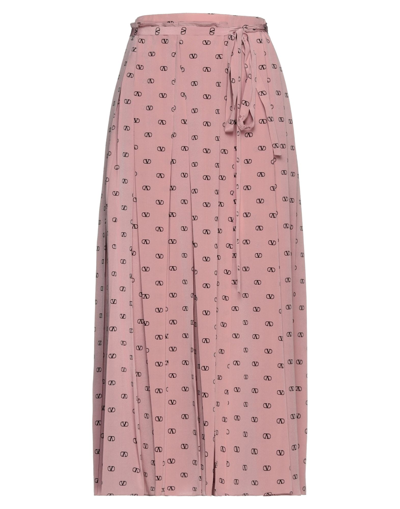 Valentino Long Skirts In Pastel Pink