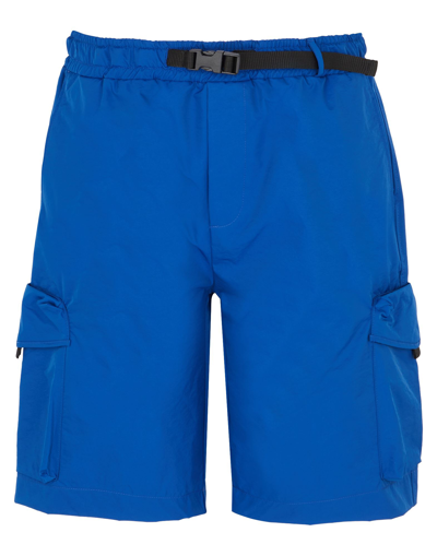 8 By Yoox Nylon Blend Buckle-waistband Cargo Short Man Shorts & Bermuda Shorts Blue Size 36 Polyamid