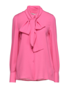 Valentino Pussy-bow Collar Silk Shirt In Fuchsia