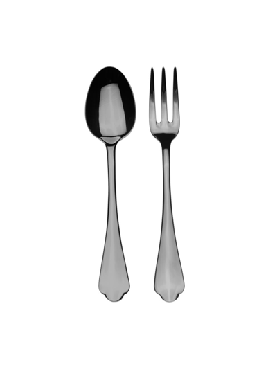 Mepra Dolce Vita Hostess Mirror Oro Flatware Set, 2 Piece In Black