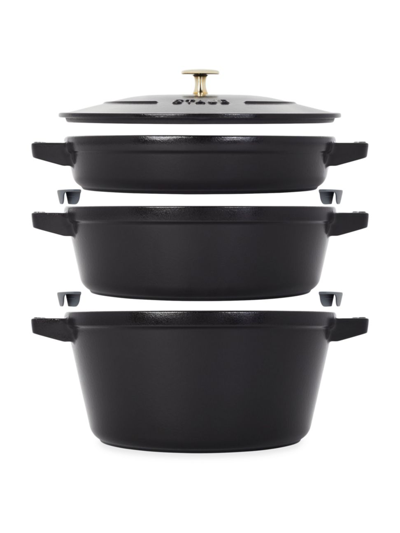 Staub Cast Iron 4-pc. Stackable Pot Set