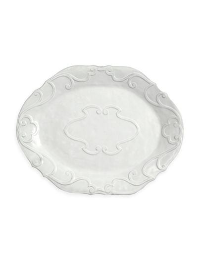 Arte Italica Bella Bianca Ribbon Oval Platter In White