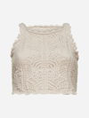 SAINT LAURENT CROCHET WOOL CROPPED TOP