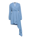Angela Mele Milano Short Dresses In Pastel Blue