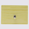 ALEXANDER MCQUEEN PALE YELLOW LEATHER CARDHOLDER