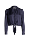 L Agence Annie Tie-front Blouse In Midnight